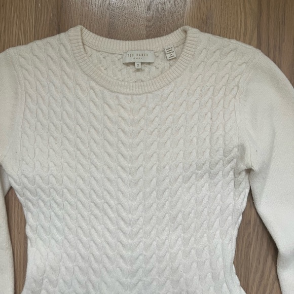 Ted Baker Ivory Peplum Sweater - Picture 5 of 7
